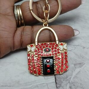 Red and Gold Handbag Keychain